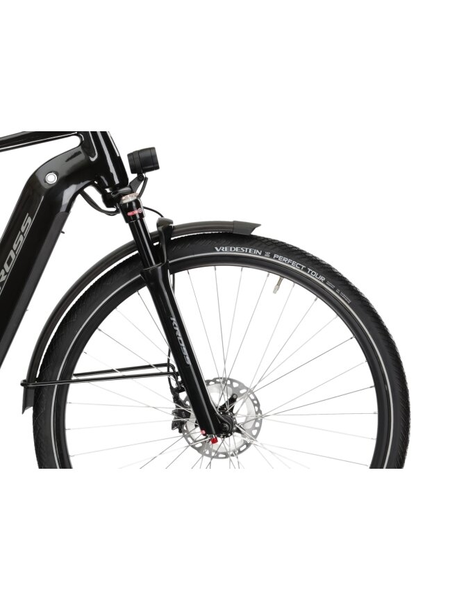 KROSS Trans Hybrid Prestige / 630 Wh / Black-Silver Gloss / elektrinis miesto dviratis (28") 6