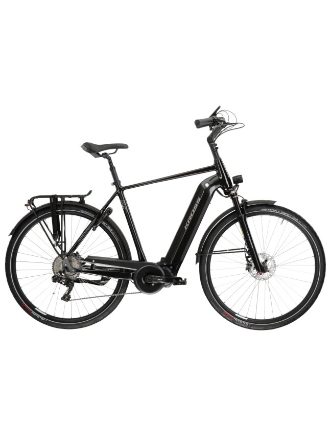 KROSS Trans Hybrid Prestige / 630 Wh / Black-Silver Gloss / elektrinis miesto dviratis (28") KROSS Trans Hybrid Prestige / 630 Wh / Black-Silver Gloss / elektrinis miesto dviratis (28")