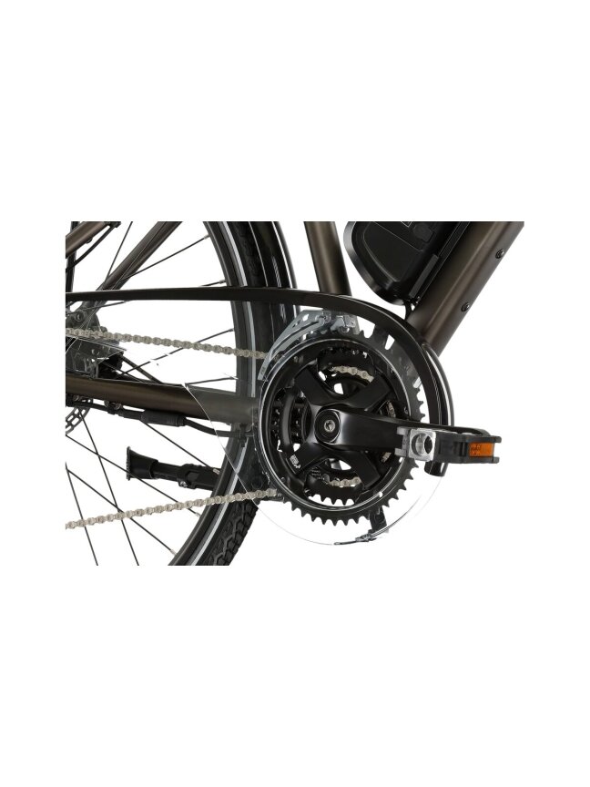 KROSS Trans Hybrid ZZ 522Wh bro-gry m elektrinis miesto dviratis (28") 10
