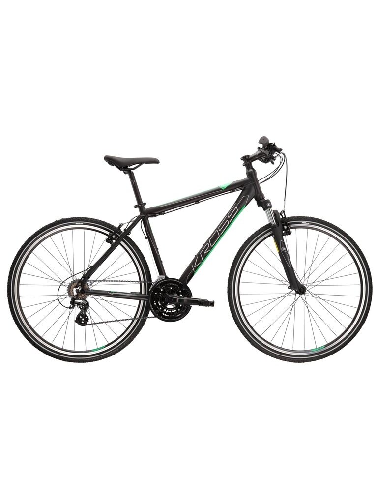 KROSS Evado 2.0 / Black-Green Matte / hibridinis dviratis (28") KROSS Evado 2.0 / Black-Green Matte / hibridinis dviratis (28")