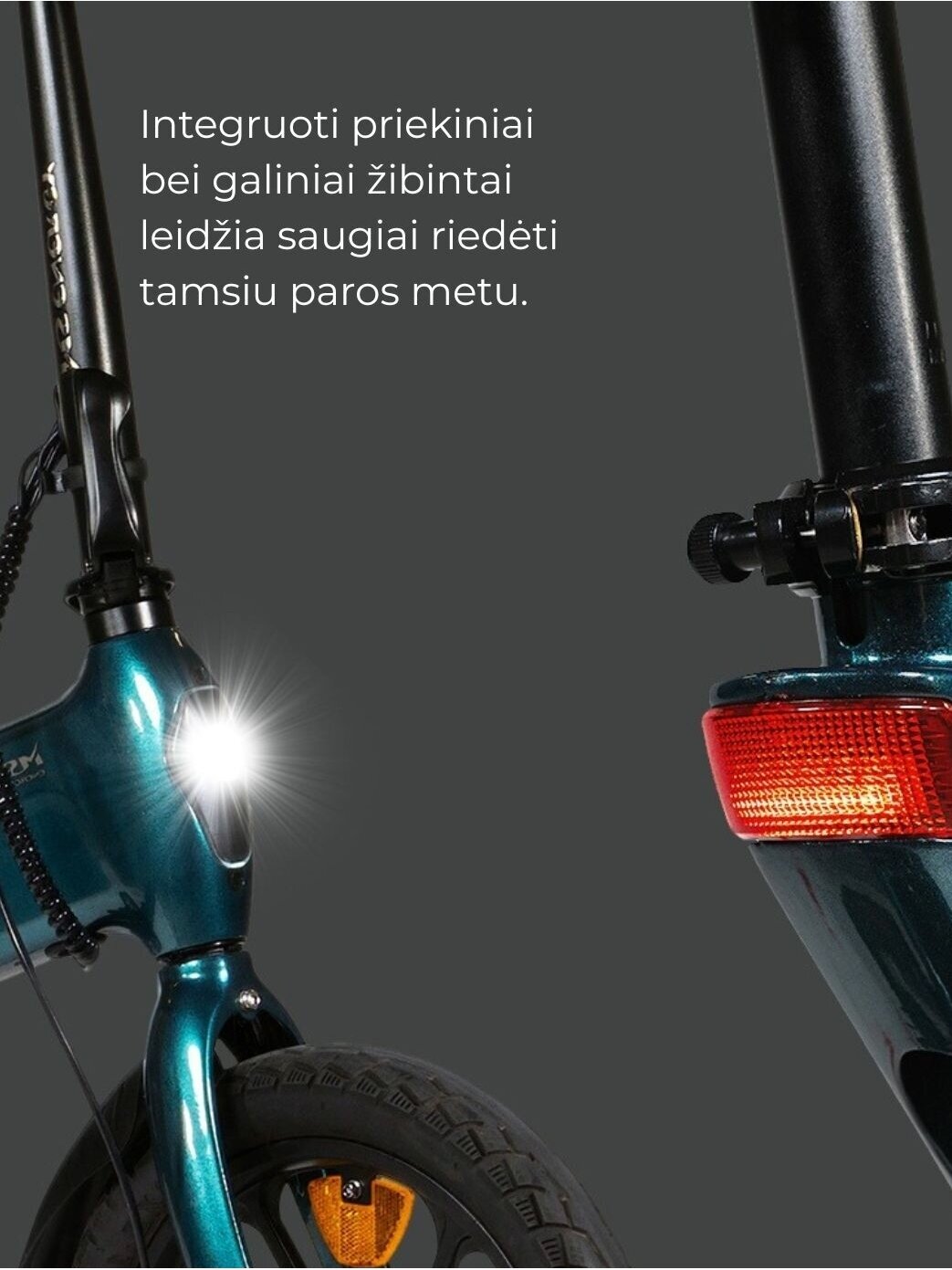 Sulankstomas elektrinis miesto dviratis MS ENERGY eBike i6 Black 4