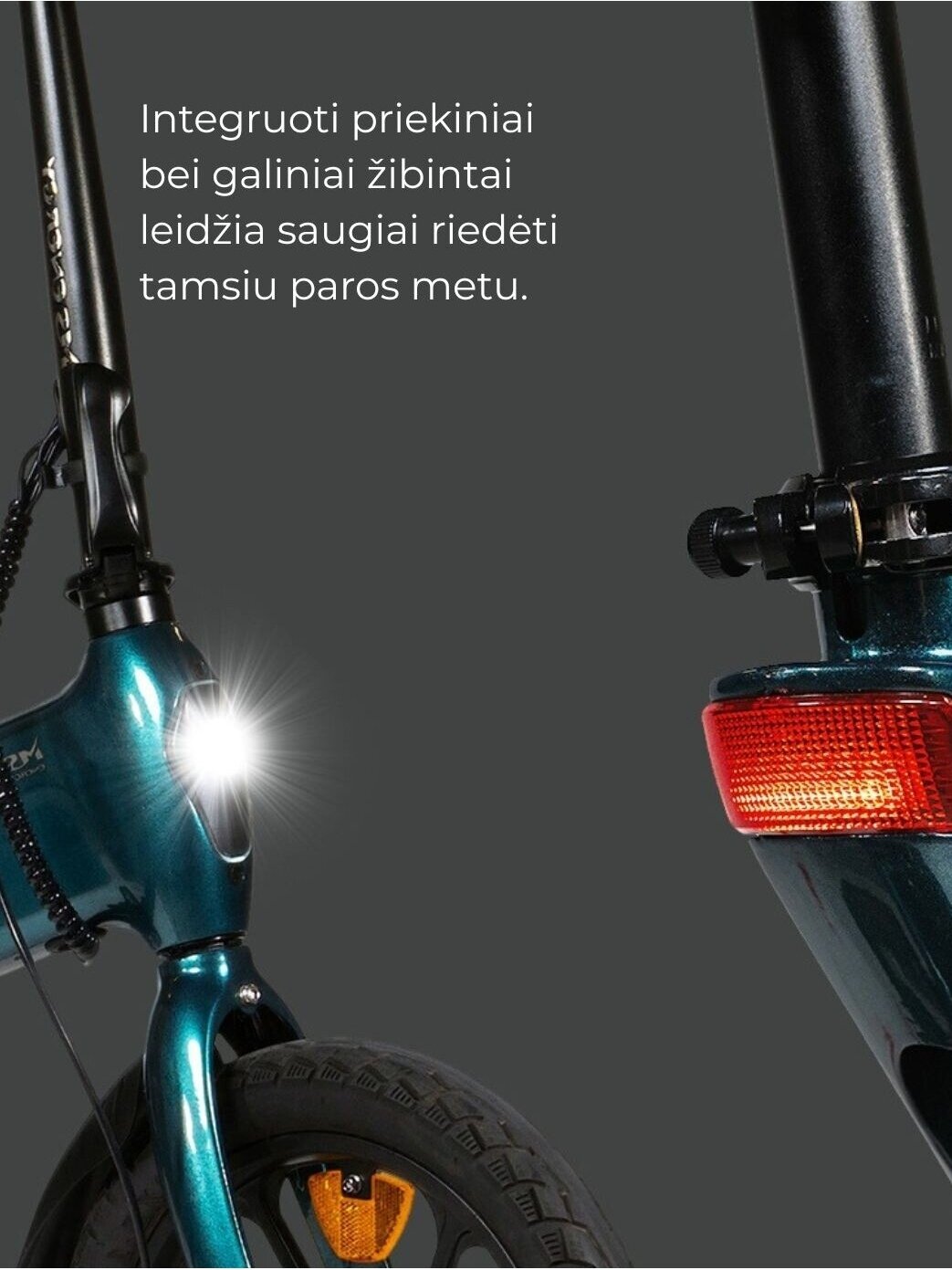 Sulankstomas elektrinis miesto dviratis MS ENERGY eBike i6 Green 6