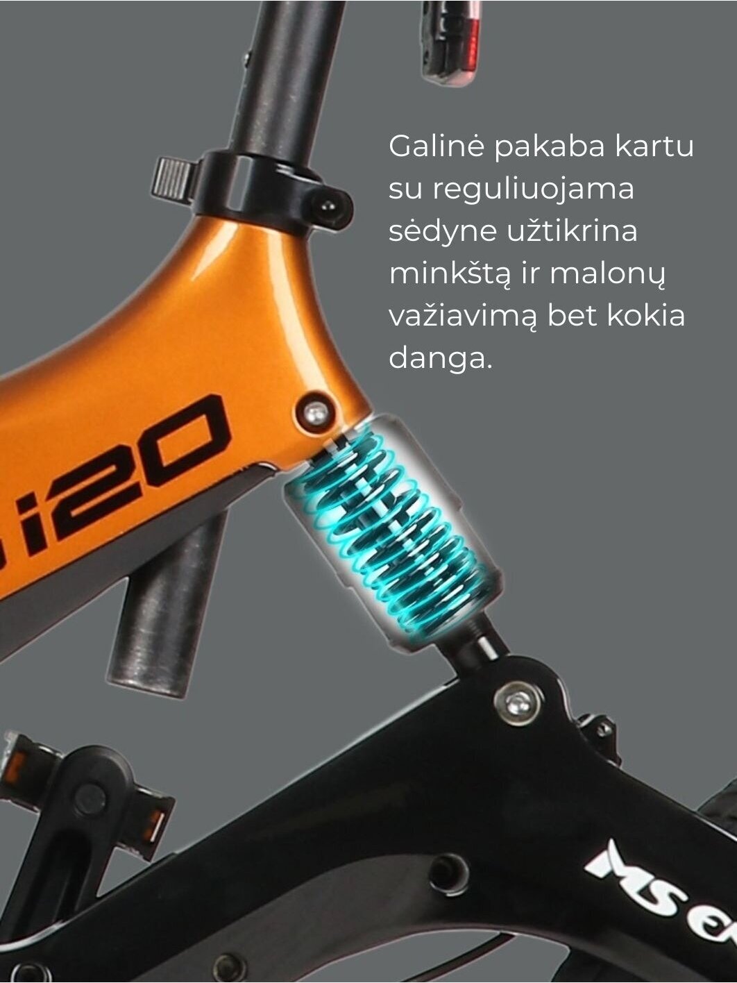 Sulankstomas elektrinis miesto dviratis MS ENERGY eBike i20 Orange Black 2 Sulankstomas elektrinis miesto dviratis MS ENERGY eBike i20 Orange Black 2