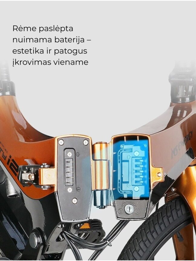 Sulankstomas elektrinis miesto dviratis MS ENERGY eBike i20 Orange Black 3