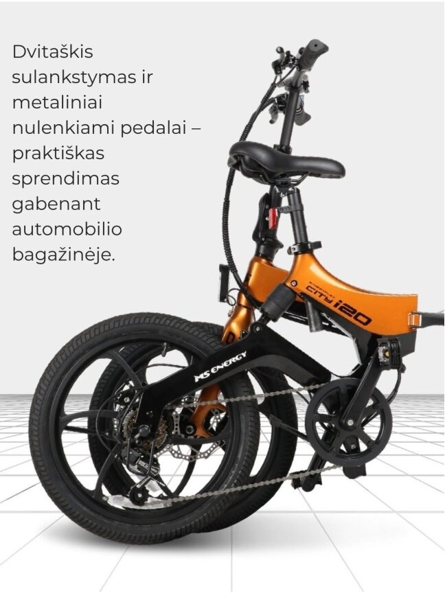 Sulankstomas elektrinis miesto dviratis MS ENERGY eBike i20 Orange Black 4