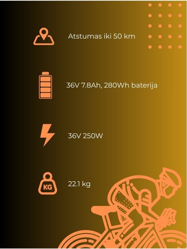 Sulankstomas elektrinis miesto dviratis MS ENERGY eBike i20 Orange Black 6